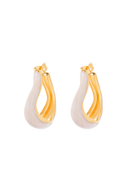 Mini Wave Hoop Earrings, 18k Gold-Plated Brass